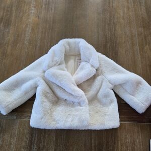 Cat & Jack Soft Cream Faux Fur Kids Jacket